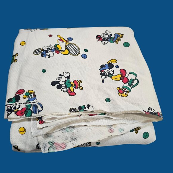 Peter Pan Fabrics Mickey Minnie Sports Golf Tennis Skating Fabric 240" x 80" - Picture 3 of 14